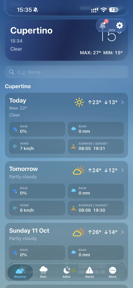 Weather, at a glance